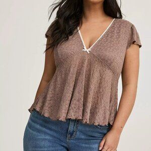 Torrid Stretch Lace Babydoll Top